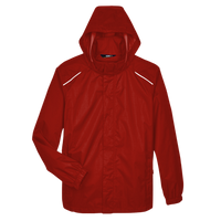 Core 365 Men's Climate Seam Sealed Lightweight Variegated Ripstop Jacket, Classic Red, Front view