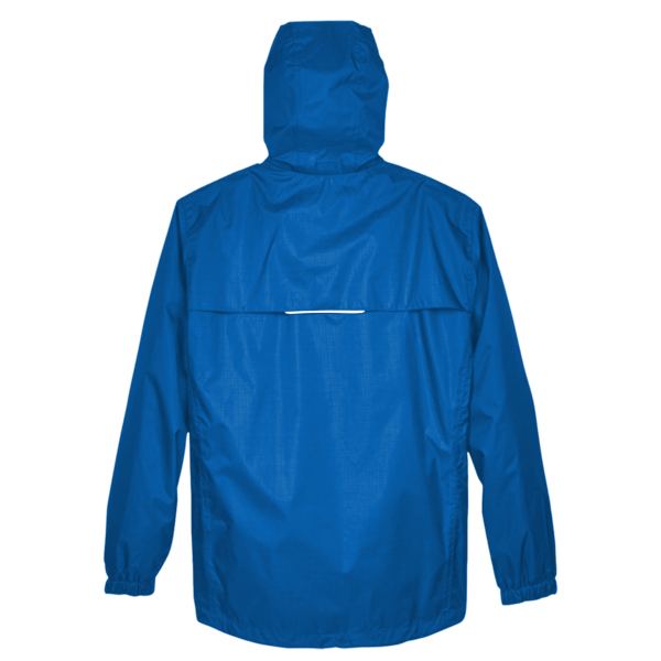Core 365 Men's Climate Seam Sealed Lightweight Variegated Ripstop Jacket, True Royal, Back view