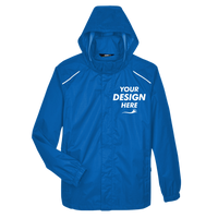 Core 365 Men's Climate Seam Sealed Lightweight Variegated Ripstop Jacket, True Royal, Front view, Mockup