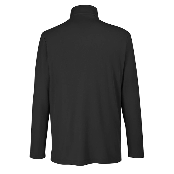 Core 365 Men's Fusion ChromaSoft™ Pique Quarter-Zip Pullover, Black, Back view
