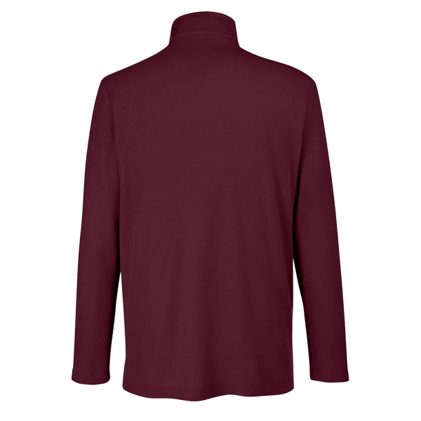 Core 365 Men's Fusion ChromaSoft™ Pique Quarter-Zip Pullover, Burgundy, Back view