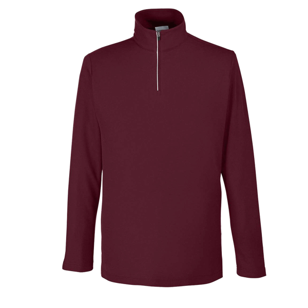 Core 365 Men's Fusion ChromaSoft™ Pique Quarter-Zip Pullover, Burgundy, Front view