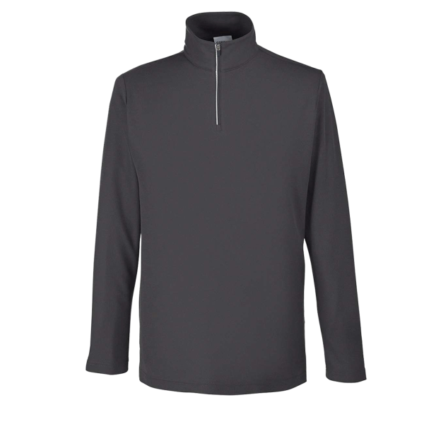 Core 365 Men's Fusion ChromaSoft™ Pique Quarter-Zip Pullover, Carbon, Front view