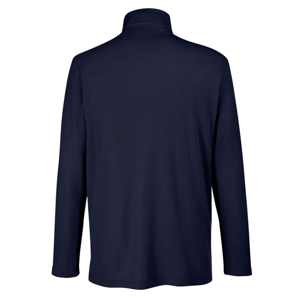 Core 365 Men's Fusion ChromaSoft™ Pique Quarter-Zip Pullover, Classic Navy, Back view
