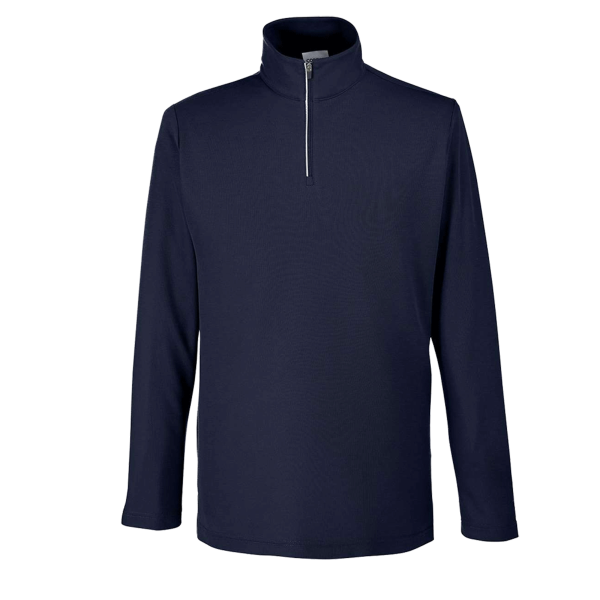 Core 365 Men's Fusion ChromaSoft™ Pique Quarter-Zip Pullover, Classic Navy, Front view