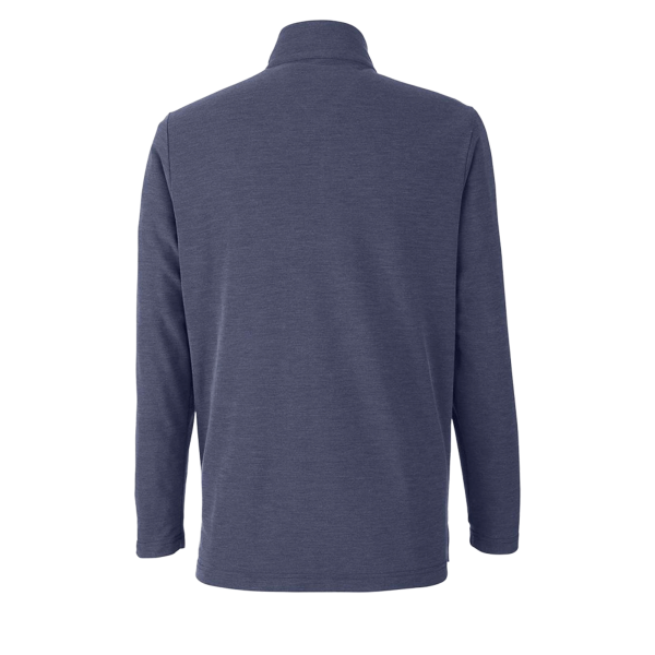 Core 365 Men's Fusion ChromaSoft™ Pique Quarter-Zip Pullover, Classic Navy Heather, Back view