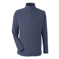 Core 365 Men's Fusion ChromaSoft™ Pique Quarter-Zip Pullover, Classic Navy Heather, Front view