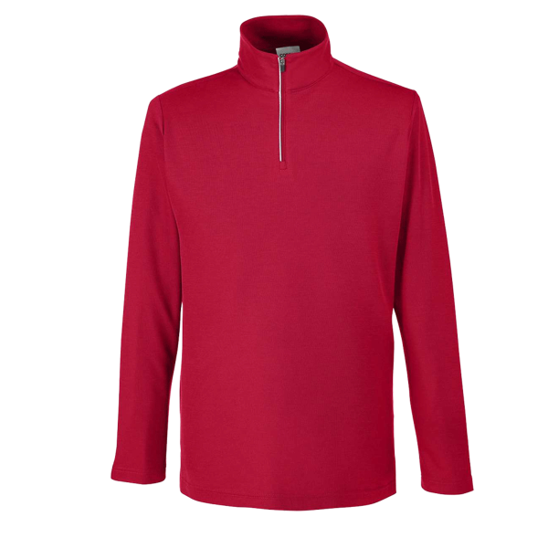 Core 365 Men's Fusion ChromaSoft™ Pique Quarter-Zip Pullover, Classic Red, Front view