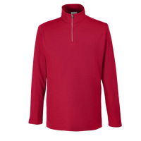 Core 365 Men's Fusion ChromaSoft™ Pique Quarter-Zip Pullover, Classic Red, Front view