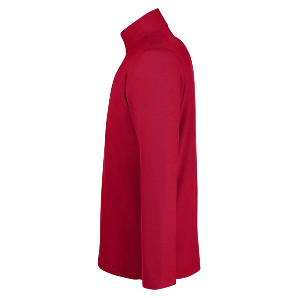 Core 365 Men's Fusion ChromaSoft™ Pique Quarter-Zip Pullover, Classic Red, Left Sleeve view