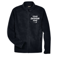 Core 365 Men's Journey Fleece Jacket, Black, Front view, Mockup
