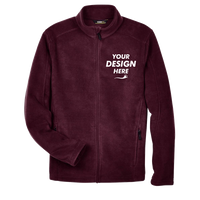 Core 365 Men's Journey Fleece Jacket, Burgundy, Front view, Mockup