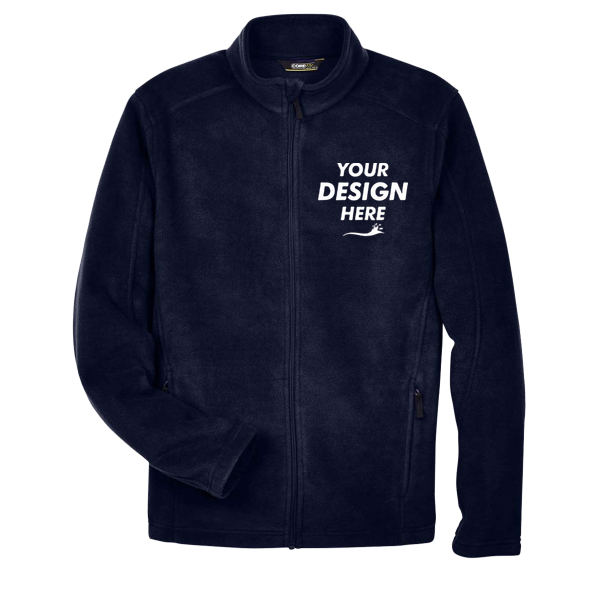 Core 365 Men's Journey Fleece Jacket, Classic Navy, Front view, Mockup