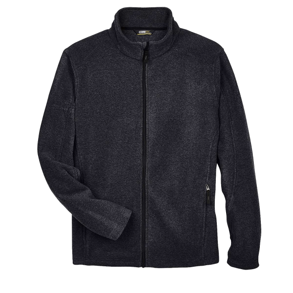Core 365 Men's Journey Fleece Jacket, Heather Charcoal, Front view