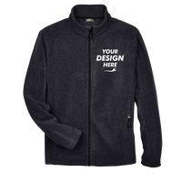 Core 365 Men's Journey Fleece Jacket, Heather Charcoal, Front view, Mockup
