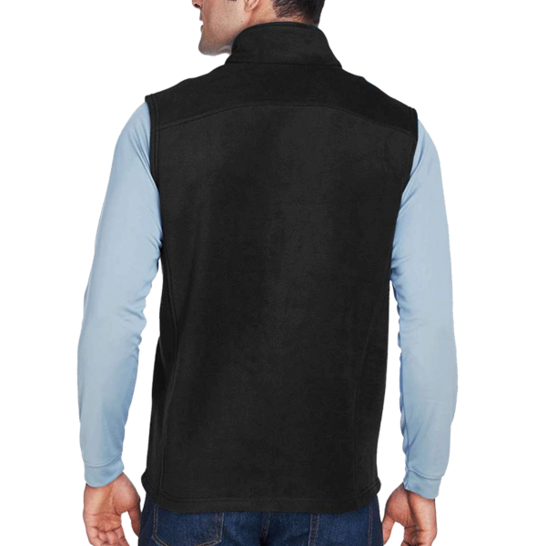 Core 365 Men's Journey Fleece Vest, Black, Back view