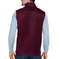 Core 365 Men's Journey Fleece Vest, Burgundy, Back view