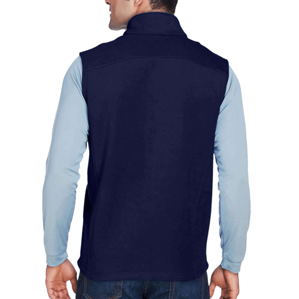 Core 365 Men's Journey Fleece Vest, Classic Navy, Back view
