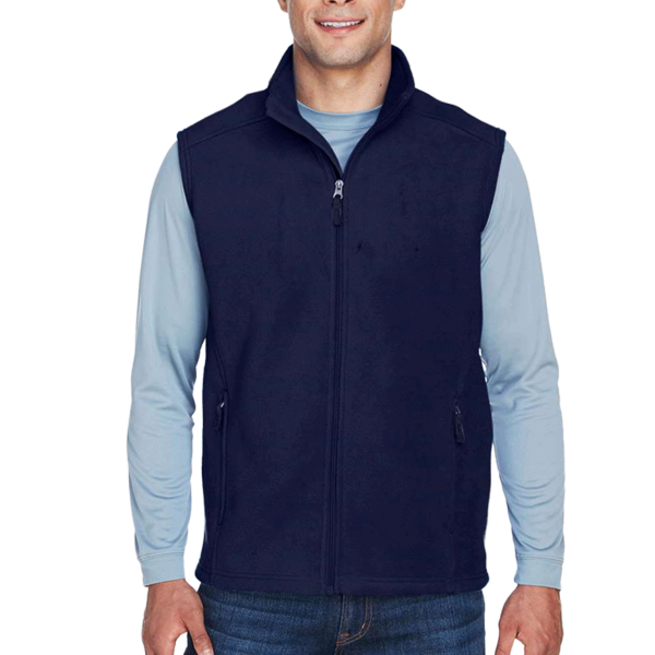 Core 365 Men's Journey Fleece Vest, Classic Navy, Front view