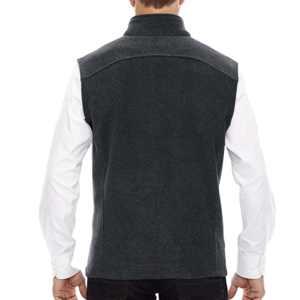 Core 365 Men's Journey Fleece Vest, Heather Charcoal, Back view