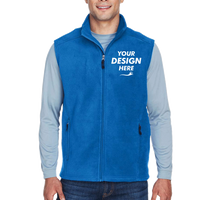 Core 365 Men's Journey Fleece Vest, True Royal, Front view, Mockup