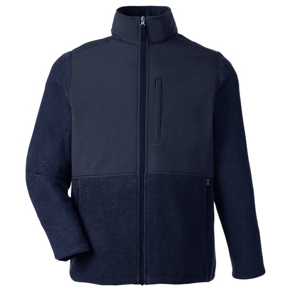 Core 365 Men's Journey Summit Hybrid Full-Zip, Classic Navy / Classic Navy, Front view