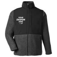 Core 365 Men's Journey Summit Hybrid Full-Zip, Heather Charcoal / Black, Front view, Mockup