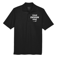 Core 365 Men's Origin Performance Piqué Polo, Black, Front view, Mockup