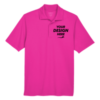 Core 365 Men's Origin Performance Piqué Polo, Bright Magenta, Front view, Mockup