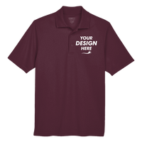Core 365 Men's Origin Performance Piqué Polo, Burgundy, Front view, Mockup