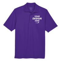 Core 365 Men's Origin Performance Piqué Polo, Campus Purple, Front view, Mockup