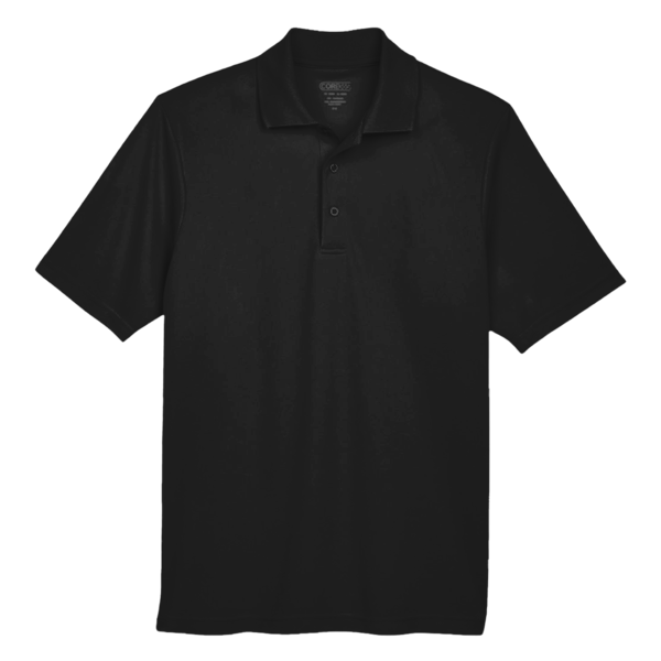 Core 365 Men's Origin Performance Piqué Polo, Black, Front view