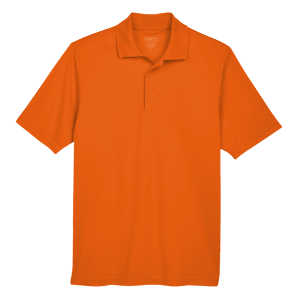 Core 365 Men's Origin Performance Piqué Polo, Campus Orange, Front view