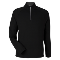 Core 365 Men's Origin Performance Pique Quarter-Zip Pullover, Black / Carbon, Front view