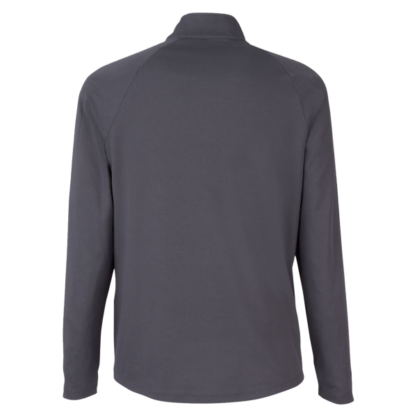 Core 365 Men's Origin Performance Pique Quarter-Zip Pullover, Carbon / Black, Back view