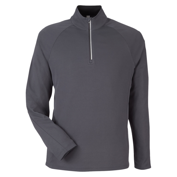Core 365 Men's Origin Performance Pique Quarter-Zip Pullover, Carbon / Black, Front view