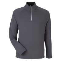 Core 365 Men's Origin Performance Pique Quarter-Zip Pullover, Carbon / Black, Front view