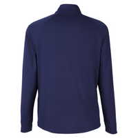 Core 365 Men's Origin Performance Pique Quarter-Zip Pullover, Classic Navy Heather / Carbon, Back view