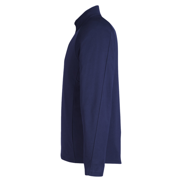 Core 365 Men's Origin Performance Pique Quarter-Zip Pullover, Classic Navy Heather / Carbon, Left Sleeve view