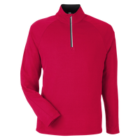 Core 365 Men's Origin Performance Pique Quarter-Zip Pullover, Classic Red / Carbon, Front view