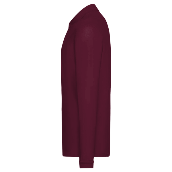 Core 365 Men's Pinnacle Performance Long Sleeve Piqué Polo, Burgundy, Left Sleeve view