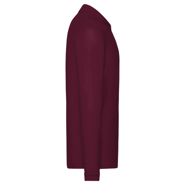 Core 365 Men's Pinnacle Performance Long Sleeve Piqué Polo, Burgundy, Right Sleeve view