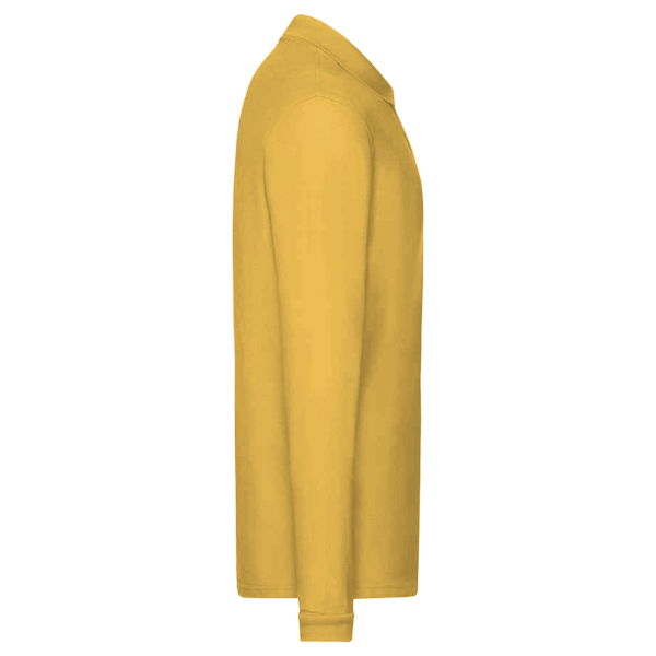 Core 365 Men's Pinnacle Performance Long Sleeve Piqué Polo, Campus Gold, Right Sleeve view