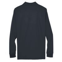 Core 365 Men's Pinnacle Performance Long Sleeve Piqué Polo, Carbon, Back view