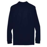 Core 365 Men's Pinnacle Performance Long Sleeve Piqué Polo, Classic Navy, Back view