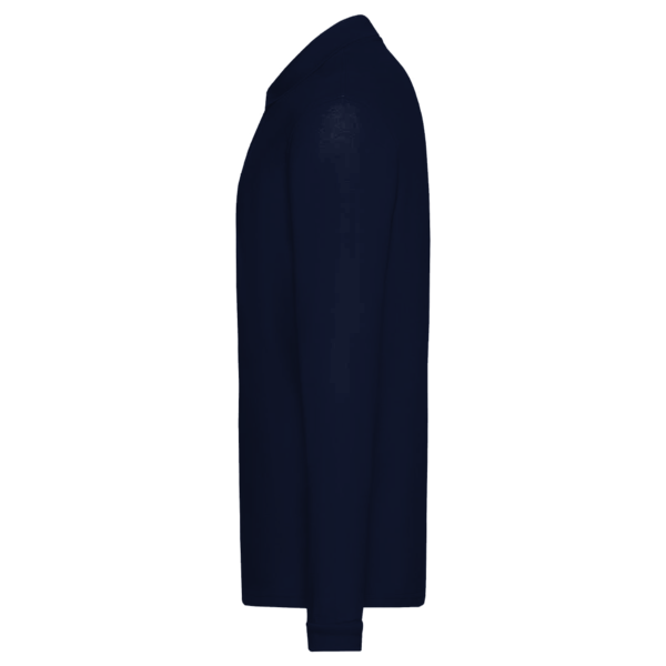 Core 365 Men's Pinnacle Performance Long Sleeve Piqué Polo, Classic Navy, Left Sleeve view