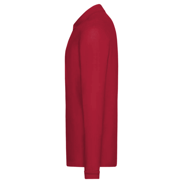 Core 365 Men's Pinnacle Performance Long Sleeve Piqué Polo, Classic Red, Left Sleeve view
