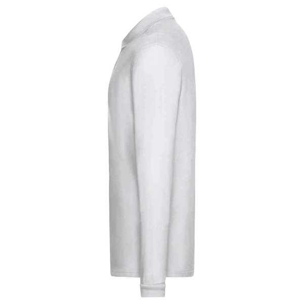 Core 365 Men's Pinnacle Performance Long Sleeve Piqué Polo, White, Left Sleeve view