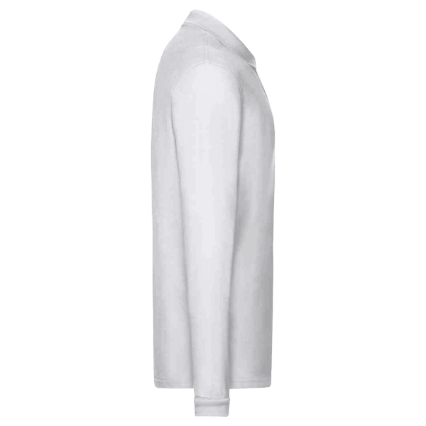 Core 365 Men's Pinnacle Performance Long Sleeve Piqué Polo, White, Right Sleeve view