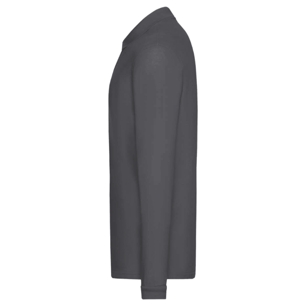 Core 365 Men's Pinnacle Performance Long Sleeve Piqué Polo with Pocket, Carbon, Left Sleeve view
